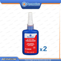 2 x Permatex Permanent & High Strength Threadlocker Red 50ML Anti-Corrosion