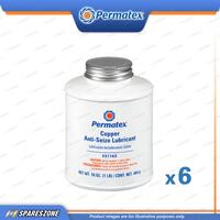 6 x Permatex Copper Anti-Seize and Thread Lubricants Brush Bottle 453G