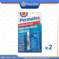 2 x Permatex Extreme Strength Rearview Mirror Adhesive and Activator 2 Part Kit