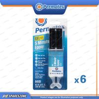 6x Permatex 5 Minute Gen Purpose Epoxy Carded 25ML Water Resistant Non-Shrinking