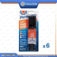 6 x Permatex 5 Minute Plastic Weld Dual Syringe Structural Adhesive 25ML