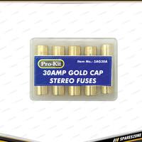 5 Pieces of Charge 30 Amp Stereo Fuse with Gold Cap - Car Truck Auto Fuses