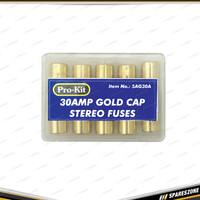 5 Pieces of Charge 50 Amp Stereo Fuse with Gold Cap - Car Truck Auto Fuses