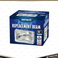 Motolite 12V 50W 2 Pin Sealed Beam - 6 Inch 165 x 100mm Square Small Beam