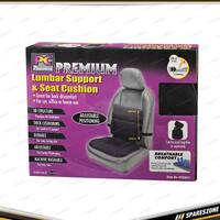 PC Covers Lumbar Back Support & Seat Cushion - with Adjustable Lumbar Support