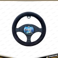 PC Covers 38cm Steering Wheel Cover - Smooth Leather Feel Black Anti-Slip