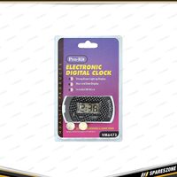 Pro-Kit Electronic Digital Car Clock - with Green Light LED & Carbon Finish