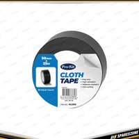 Pro-Kit Tape - Cloth Black Tape 50mm x 25 Meters Long Multi Purpose