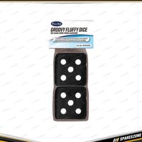 Pro-Kit Groovy Fluffy Dice - Black Color Automotive Interior Accessory