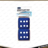 Pro-Kit Groovy Fluffy Dice - Blue Color Automotive Interior Accessory