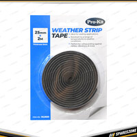 Pro-Kit Tape - Weatherstrip Foam Black 25mm x 3mm x 2M Draught Excluder