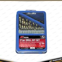 21 Pcs of PK Tool Imperial Drill Bit Set In Metal Case - Multiple Sizes