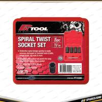 5 Pcs of PK Tool Twist Socket Set - 1/2" Dr Spiral Design Socket with Punch Bar