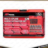 25 Pcs of PK Tool Multi-Spline Screw Extractor Set - Remove Screws Bolts & Studs