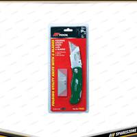 PK Tool Folding Knife with 6 Extra Blades - Compact Folding Design Open Lock