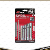 6 Pcs of PK Tool Spark Plug Tube Spanner Set - with TOMMY Bar Turning Handle