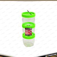 3 Pcs of PK Tool Smart Storage Jar Large - Stack & Interlock with Each Other