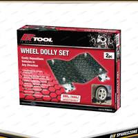 2Pc PK Tool Wheel Dolly Set - Heavy Duty Formed Steel Plate 680KG Capacity Each