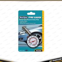 Pro-Tyre Tyre Gauge - 100Lb Dial 10-100psi 20-700KPA Plastic Body Acrylic Lens