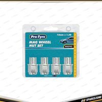 4 Pieces of Pro-Tyre Wheel Nut Set - 12mm x 1.50 Mag Wheel Chrome Universal Fit