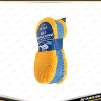 PK Wash Microfiber Sponge - 2 In 1 Microfiber Easy Grip Edge Sponge