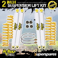 50mm Raw Nitro Lift Kit Castor Bushes Brake lines for Toyota Landcruiser 80 105