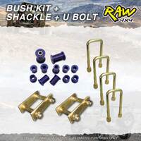 Rear RAW 4x4 Leaf Spring Bush Shackle U-bolt Kit for Holden Rodeo RA Colorado RC