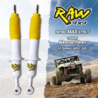 2 Front 50mm Lift RAW 4x4 Nitro Max Shock Absorbers for Toyota Prado 150 Series