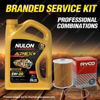 Ryco Oil Filter Nulon 5L APX5W30C1 Engine Oil Kit for Jaguar Xf X250 V6 Xj X351