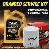 Ryco Oil Filter Nulon 5L APX5W30A5 Engine Oil Kit for Ford Ecosport Falcon Focus