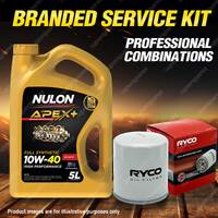 Ryco Oil Filter Nulon 5L APX10W40 Engine Oil Kit for Kia Credos G11 4cyl 2L