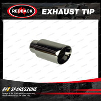 Redback Exhaust Tip - 57mm 2-1/4" In 76mm 3" Out 210mm Long Black Chrome