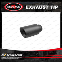 Redback Exhaust Tip - 63mm 2-1/2" In 101mm 4" Out 203mm Long Black Matt