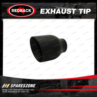 Redback Exhaust Tip - 57mm 2-1/4" In 101mm 4" Out 130mm Long Black Matt