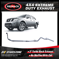 Redback 3" Exhaust No Muffler With Cat for Nissan Navara D40 3.0L V9X 11-16