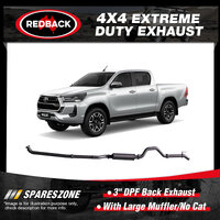 Redback 3" DPF Back Exhaust With Large Muffler No Cat for Toyota Hilux GUN126R