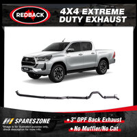 Redback 3" DPF Back Exhaust No Muffler No Cat for Toyota Hilux GUN126R 2015-On