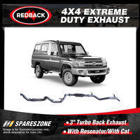 Redback 3" Exhaust With Resonator & Cat for Toyota Landcruiser VDJ78R 4.5L