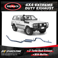 Redback 3" Exhaust With Muffler for Toyota Landcruiser HZJ80R 01/90-02/98 Denco