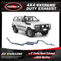 Redback 3" Exhaust With Muffler for Toyota Landcruiser HZJ80R 01/90-02/98 Safari