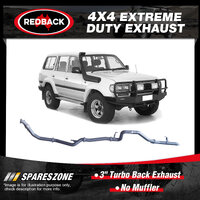 Redback 3" Exhaust No Muffler for Toyota Landcruiser HZJ80R 01/90-02/98 Denco