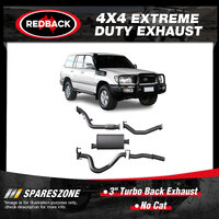 Redback 3" Exhaust No Cat for Toyota Landcruiser HDJ100R 4.2L 01/1998-10/2007