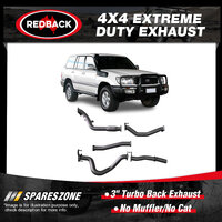 Redback 3" Exhaust No Muffler No Cat for Toyota Landcruiser HDJ100R 1998-2007