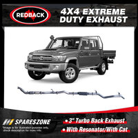 Redback 3" Exhaust With Resonator&Cat for Toyota Landcruiser VDJ79R 10/12-09/22