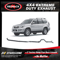 Redback 3" Exhaust No Muffler for Toyota Landcruiser Prado KZJ120R 3.0L 02-07