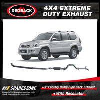 Redback 3" Exhaust With Resonator for Toyota Landcruiser Prado KZJ120R 3.0L