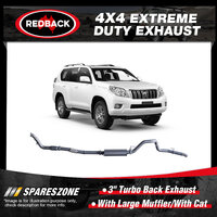 Redback 3" Exhaust W/Large Muffler&Cat for Toyota Landcruiser Prado 120 150 Ser