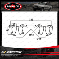 Redback DSF Exhaust Manifold Gasket for Toyota Landcruiser RJ70 Coaster Bus