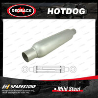 Redback Hotdog - 375mm 15" Long 50mm 2" Spiral Louvered With Spigots Baffled