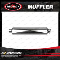 Redback Motorbike Muffler - Body size 115mm 4-1/2" x 90mm 3-1/2" Stainless Steel